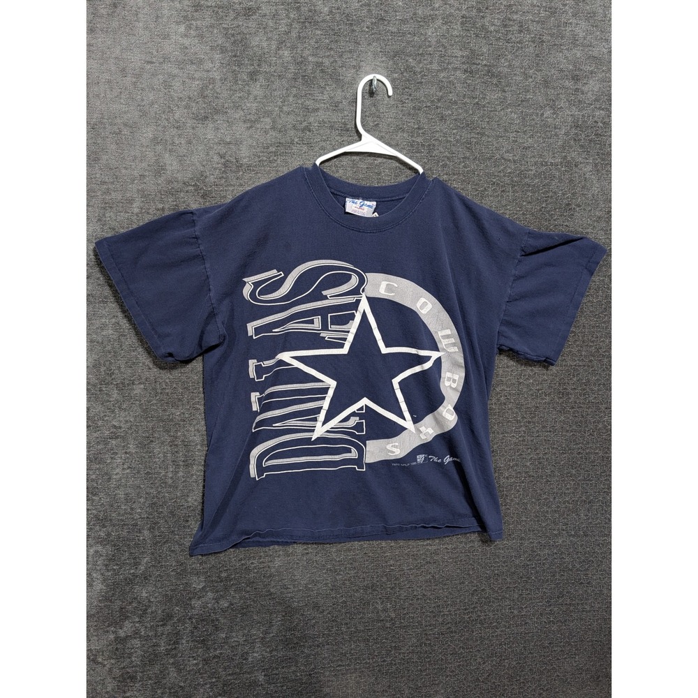 Vintage 1993 Dallas Cowboys T Shirt The Game Navy Blue XL Single Stitch NFL USA